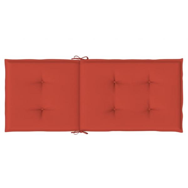 Hochlehner-Auflagen 6 Stk. Melange Rot 120x50x4 cm Stoff