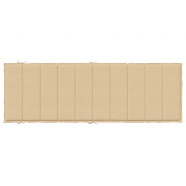 Sonnenliegen-Auflage Melange Beige 186x58x3 cm Stoff