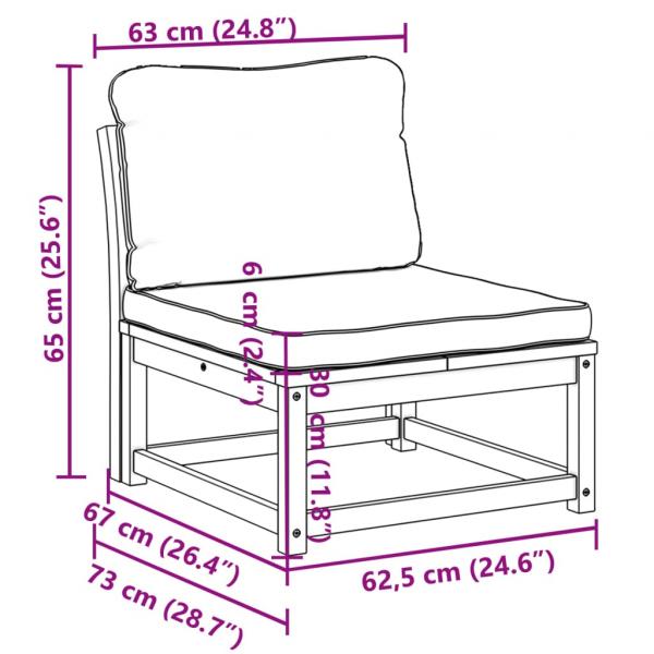 Gartensofa mit Kissen Massivholz Akazie