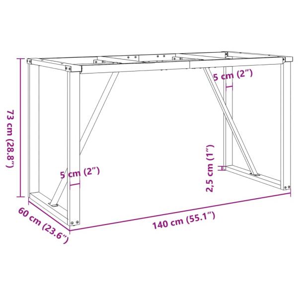 Esstisch-Gestell in O-Form 140x60x73 cm Gusseisen