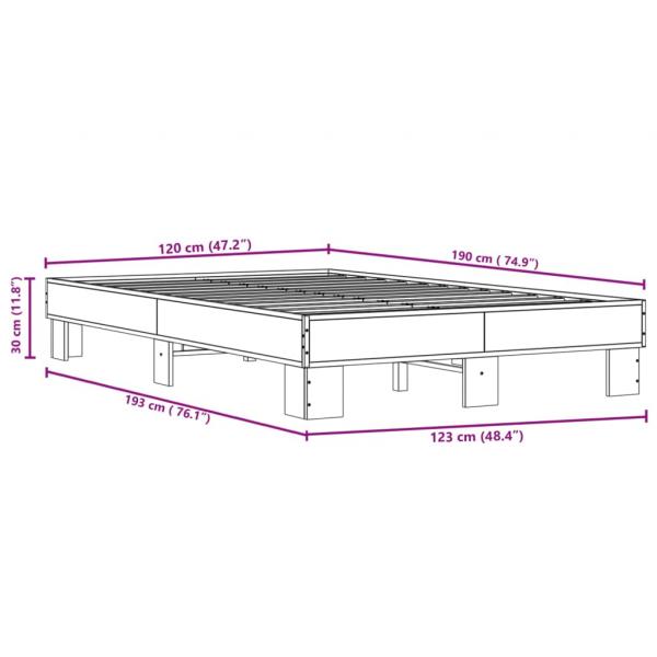 Bettgestell Schwarz 120x190 cm Holzwerkstoff und Metall