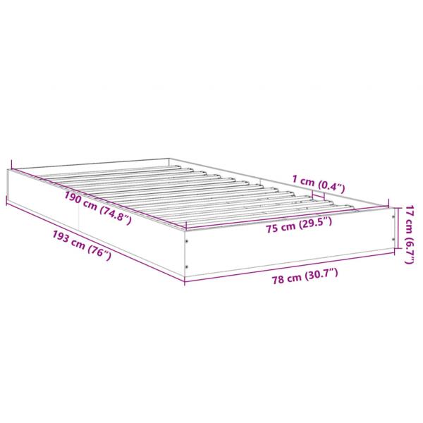 Bettgestell Braun Eichen-Optik 75x190 cm Holzwerkstoff