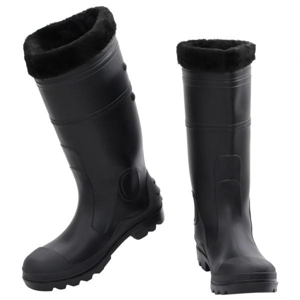 Gummistiefel mit Herausnehmbarem Innenfutter Schwarz Gr. 43 PVC