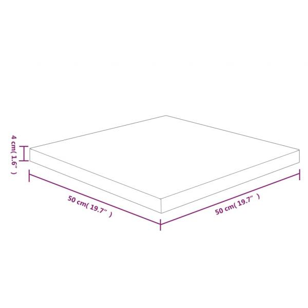 Tischplatte Quadratisch Dunkelbraun 50x50x4cm Behandelte Eiche