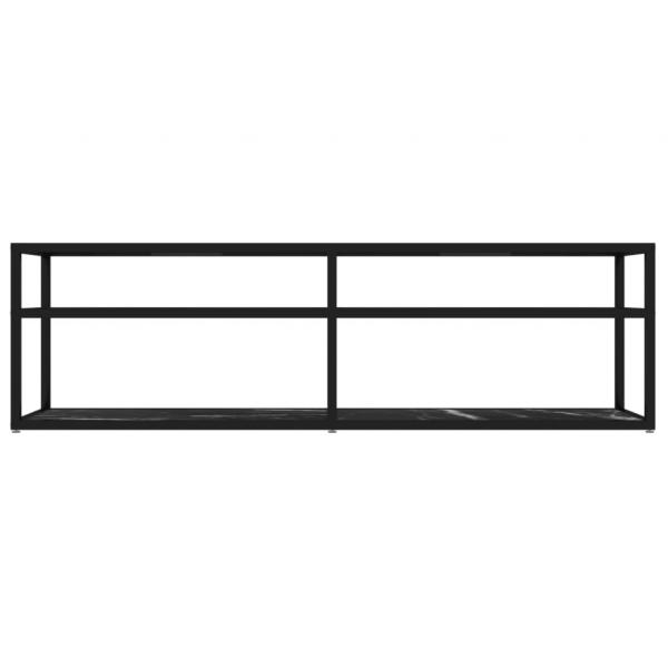 TV-Schrank Schwarz Marmor-Optik 140x40x40,5 cm Hartglas