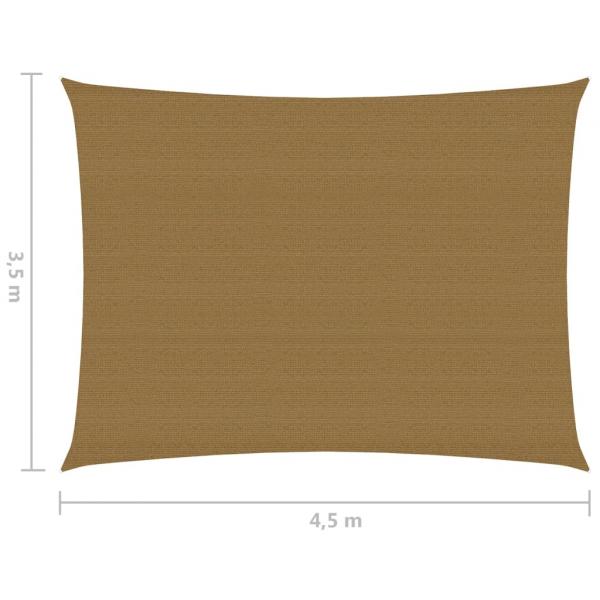 Sonnensegel 160 g/m² Taupe 3,5x4,5 m HDPE