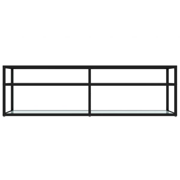 TV-Schrank Weiß Marmor-Optik 140x40x40,5 cm Hartglas