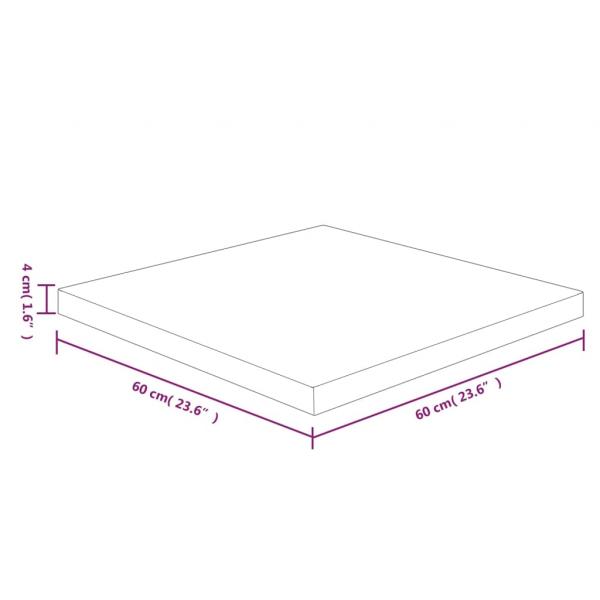 Tischplatte Quadratisch Dunkelbraun 60x60x4cm Behandelte Eiche