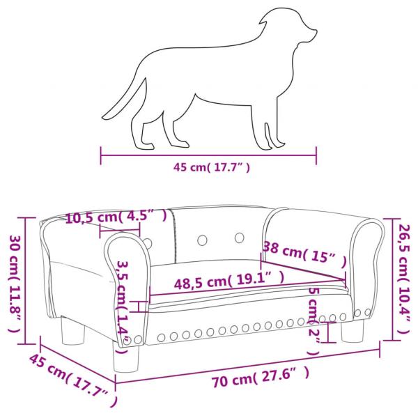 Hundebett Blau 70x45x30 cm Samt