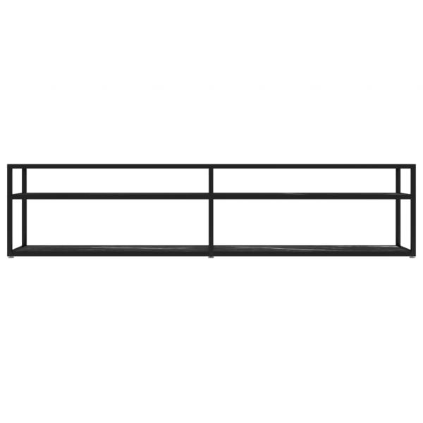 TV-Schrank Schwarz Marmor-Optik 180x40x40,5 cm Hartglas