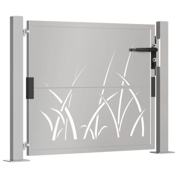 Gartentor 105x80 cm Cortenstahl Gras-Design