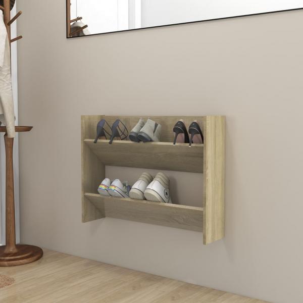 ARDEBO.de - Wand-Schuhschrank Sonoma-Eiche 80x18x60 cm Holzwerkstoff