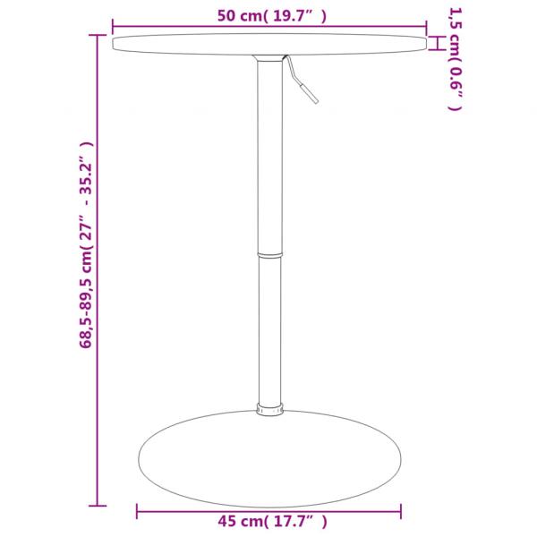 Bartisch Ø50x89,5 cm Massivholz Eiche