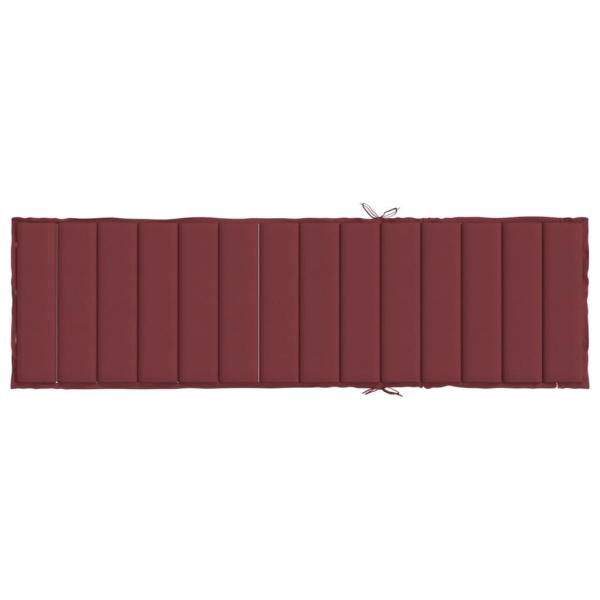 Sonnenliegen-Auflage Melange Weinrot 200x60x4 cm Stoff