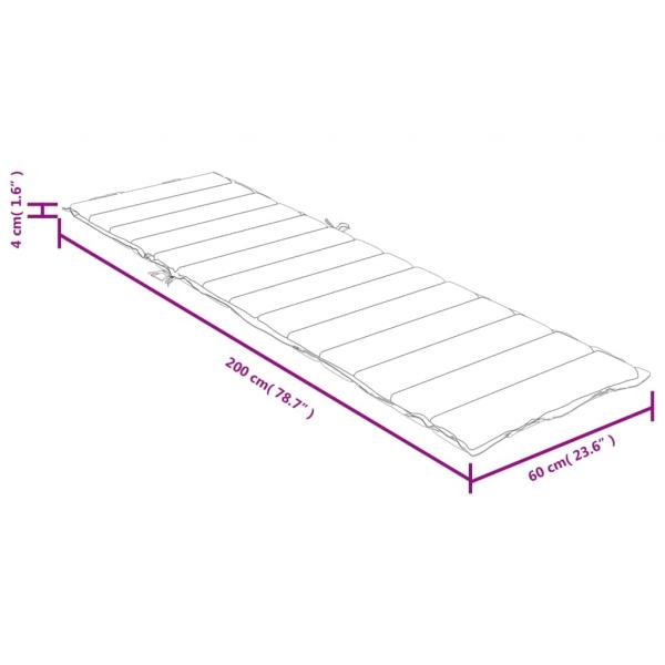 Sonnenliegen-Auflage Melange Weinrot 200x60x4 cm Stoff