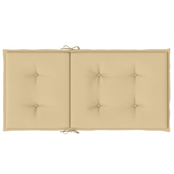 Niedriglehner-Auflagen 2 Stk. Melange Beige 100x50x4 cm Stoff