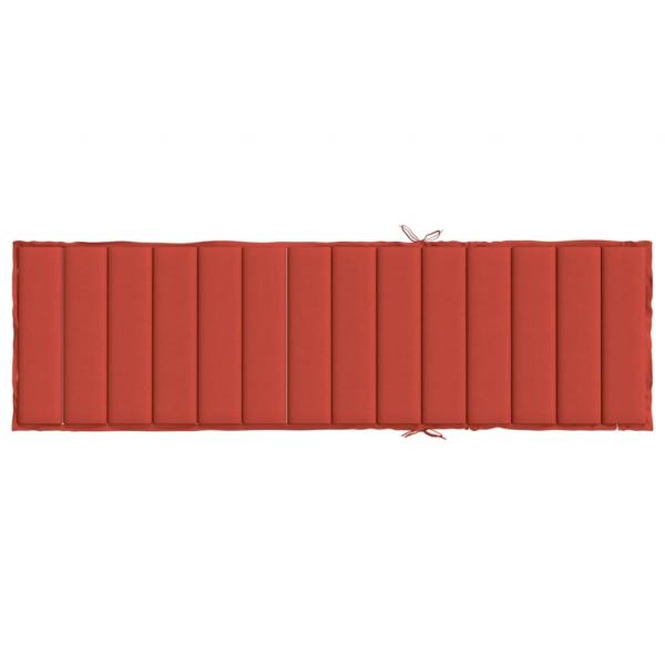 Sonnenliegen-Auflage Melange Rot 200x70x4 cm Stoff