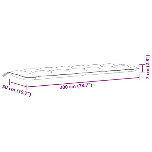 Gartenbank-Auflagen 2 Stk. Melange Anthrazit 200x50x7 cm Stoff