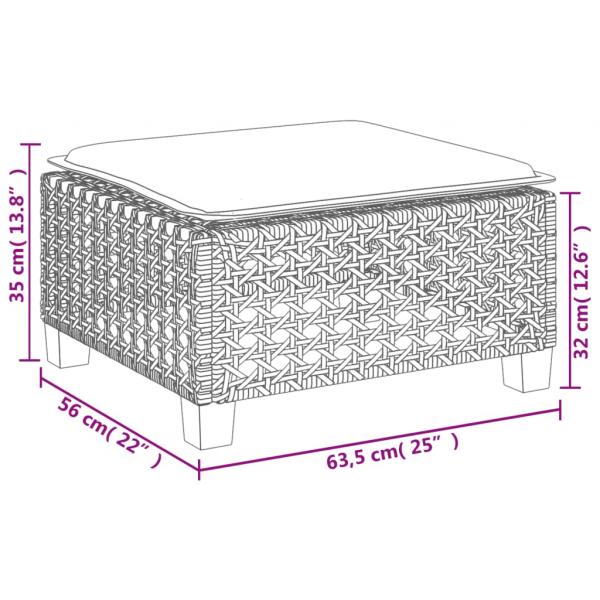 4-tlg. Garten-Sofagarnitur mit Kissen Grau Poly Rattan