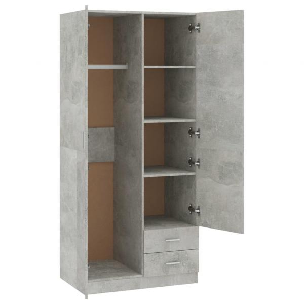 Kleiderschrank Betongrau 80x52x180 cm Holzwerkstoff