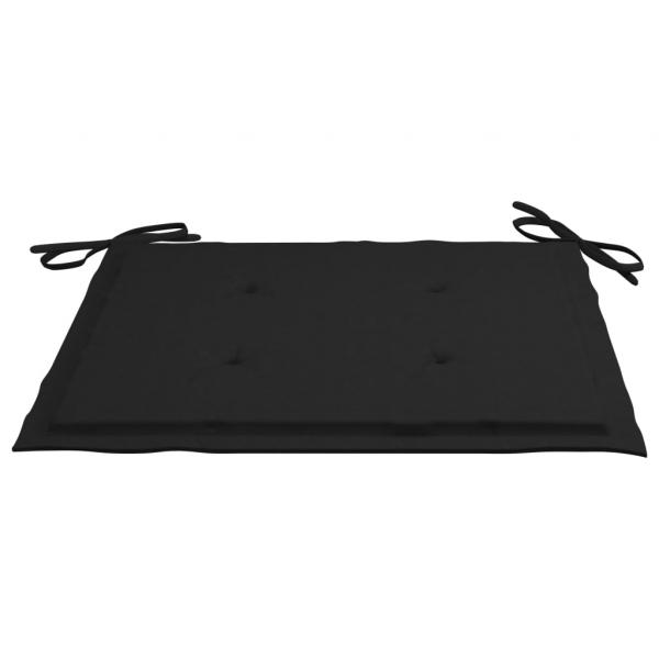 Gartenstuhl-Kissen 2 Stk. Schwarz 40x40x3 cm Oxford-Gewebe