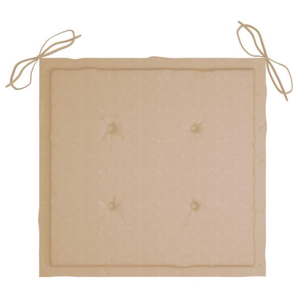 Gartenstuhl-Kissen 6 Stk. Beige 40x40x3 cm Oxford-Gewebe