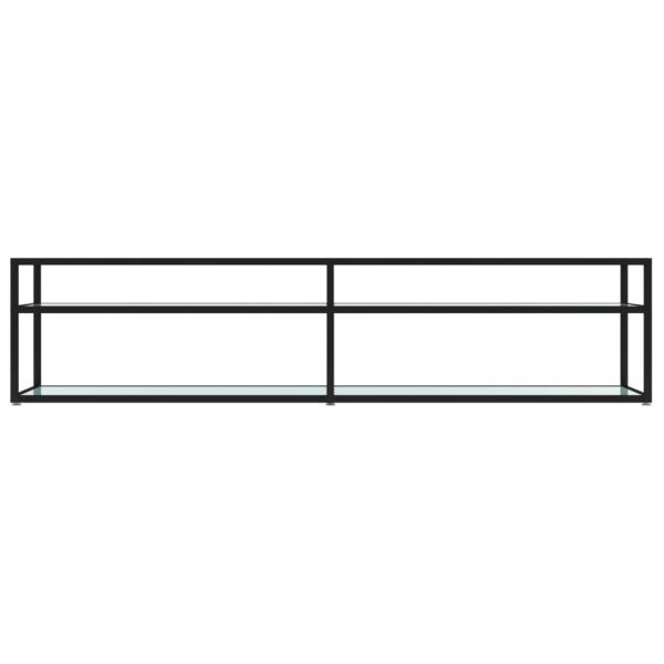 TV-Schrank Weiß Marmor-Optik 180x40x40,5 cm Hartglas