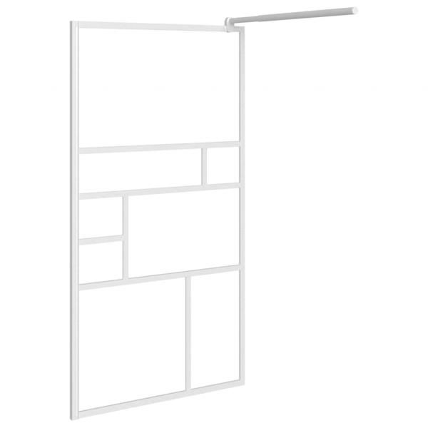 Duschwand für Walk-In Dusche 115x195 cm ESG-Glas Weiß