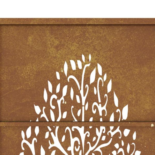 Gartentor 105x205 cm Cortenstahl Baum-Design