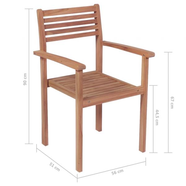 Gartenstühle 2 Stk. mit Schwarzen Kissen Massivholz Teak