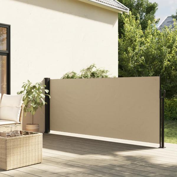 ARDEBO.de - Seitenmarkise Ausziehbar Beige 120x600 cm