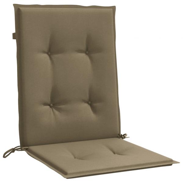 Niedriglehner-Auflagen 2 Stk. Melange Taupe 100x50x4 cm Stoff