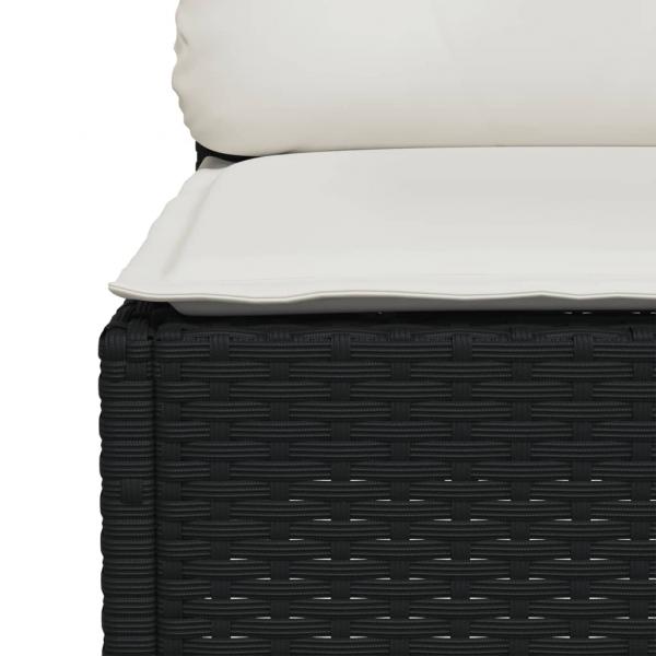 8-tlg. Garten-Sofagarnitur mit Kissen Schwarz Poly Rattan