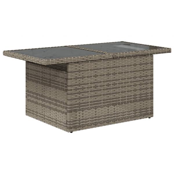 6-tlg. Garten-Sofagarnitur mit Kissen Grau Poly Rattan