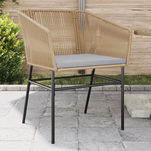 ARDEBO.de - Gartenstühle 2 Stk. mit Kissen Braun Poly Rattan