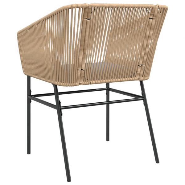 Gartenstühle 2 Stk. mit Kissen Braun Poly Rattan