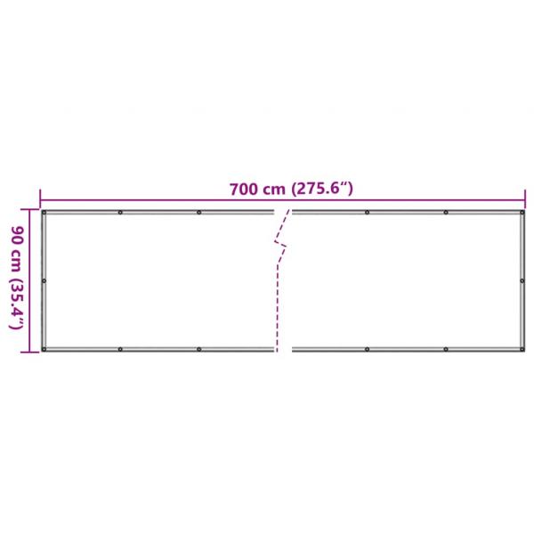 Garten-Sichtschutz Pflanzen-Optik Grün 700x90 cm PVC