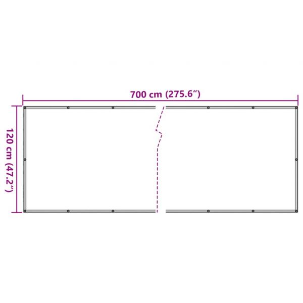 Garten-Sichtschutz Leistenstein-Optik Grau 700x120 cm PVC