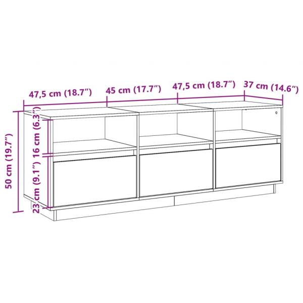 TV-Schrank Wachsbraun 140x37x50 cm Massivholz Kiefer