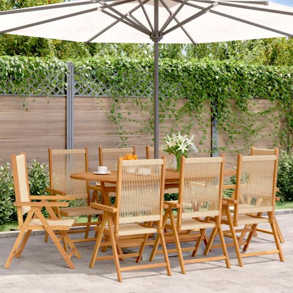 ARDEBO.de - Gartenstuhl Verstellbar 8 Stk. Beige Massivholz Akazie