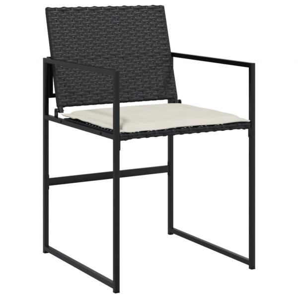 11-tlg. Garten-Essgruppe mit Kissen Schwarz Poly Rattan