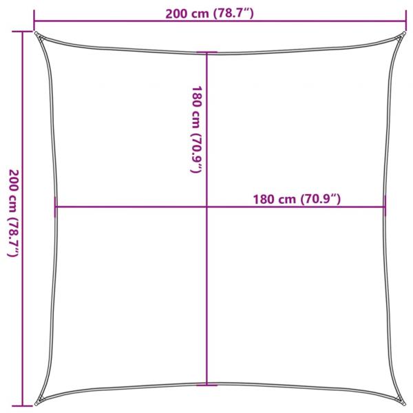 Sonnensegel 160 g/m² Quadratisch Hellgrau 2x2 m HDPE