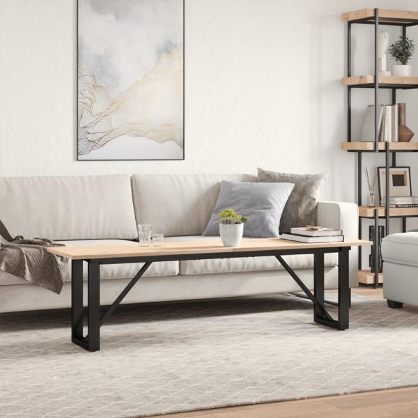 Couchtisch O-Gestell 160x40x45 cm Massivholz Kiefer & Gusseisen