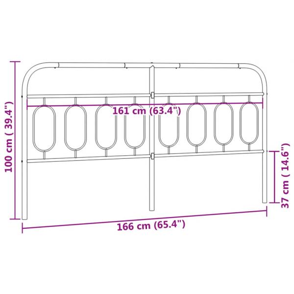 Kopfteil Metall Schwarz 160 cm