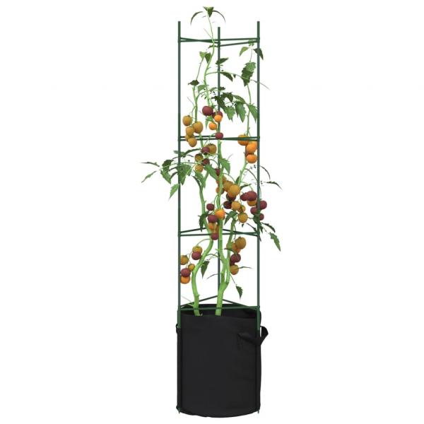 ARDEBO.de - Tomatenkäfig mit Pflanzsack 2 Stk. 154 cm Stahl und PP