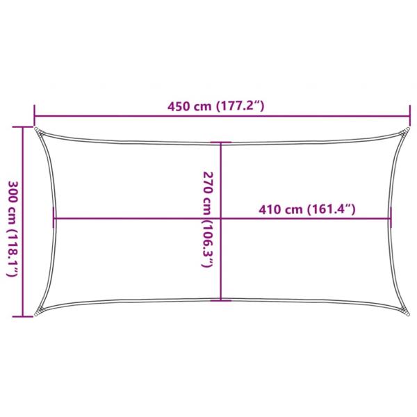 Sonnensegel 160 g/m² Rechteckig Sandfarben 3x4,5 m HDPE