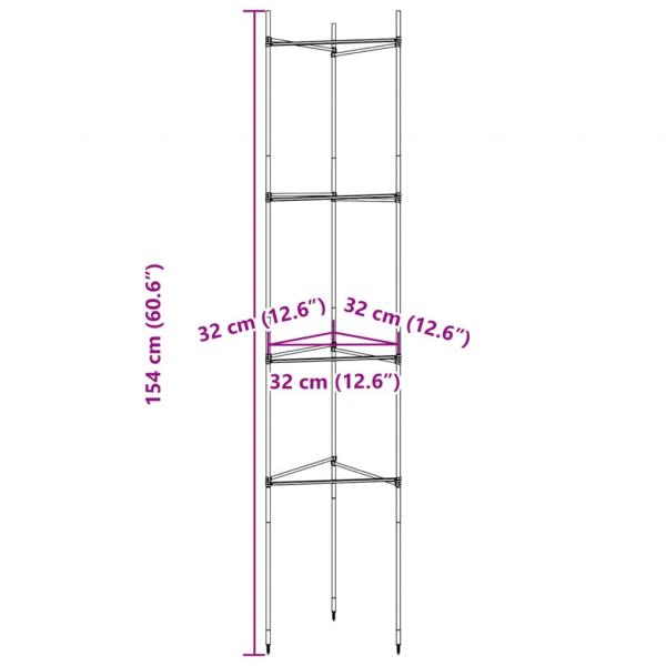 Tomatenkäfig 2 Stk. 154 cm Stahl und PP