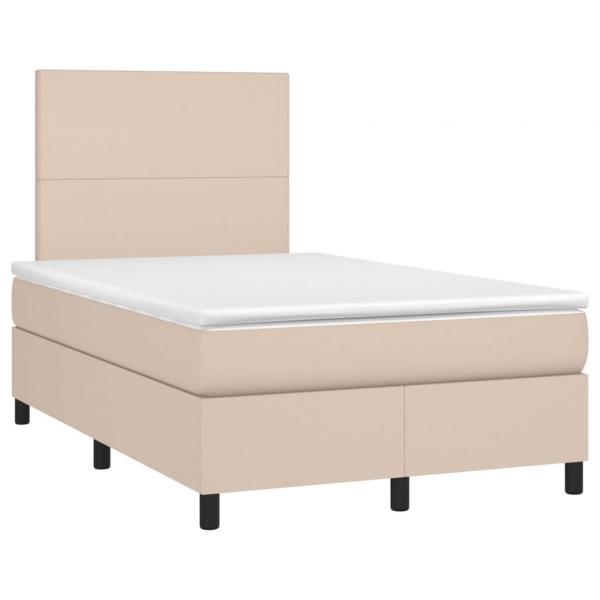 Boxspringbett Matratze Cappuccino-Braun 120x200cm Kunstleder