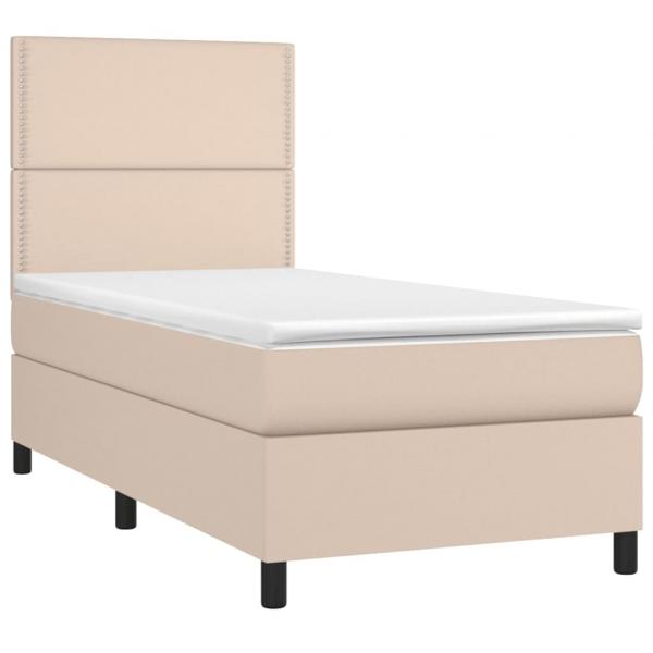 Boxspringbett mit Matratze & LED Cappuccino-Braun 100x200cm