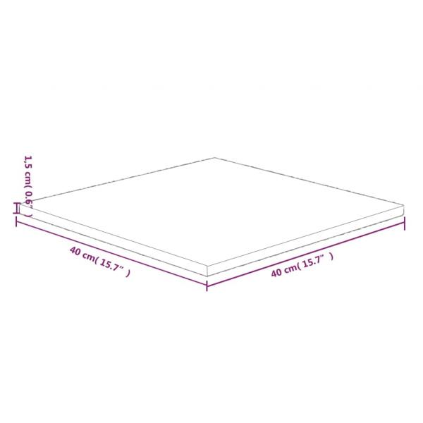 Tischplatte Quadratisch 40x40x1,5 cm Eichenholz Unbehandelt